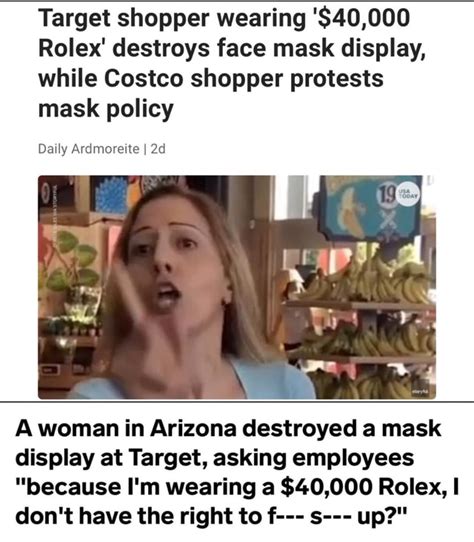 Target shopper wearing ',000 Rolex' destroys face mask 